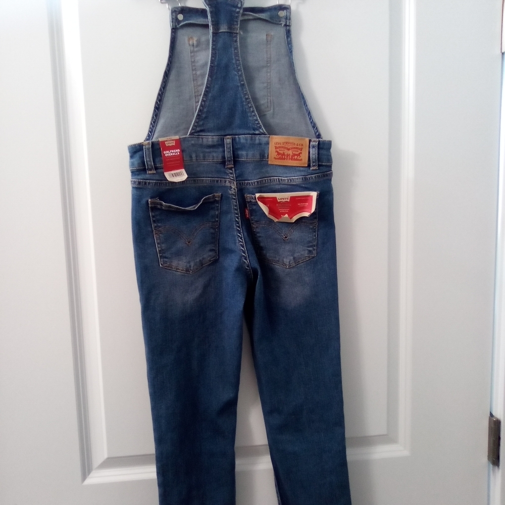 Girls Blue Girlfriend Stretch Jeans Overalls Size 10 Levi Strauss & Co - Picture 7 of 8